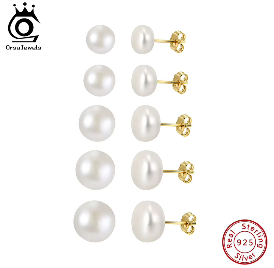 ORSA JEWELS Ohrstecker, 925 Silber, Perle, Weiß - Bild 2