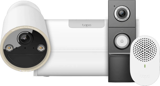TP-Link Tapo C460 Smart Kamera mit H500 CentralHub und D235 Akku- sowie Kabel-Türklingel Set in Weiß mit Wi-Fi - Bild 1