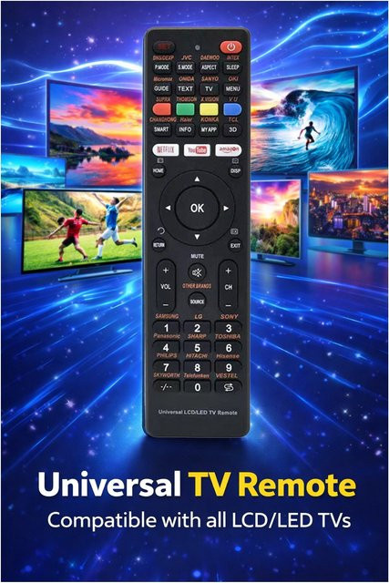 JTC-24 IR-1130 Universal-TV Fernbedienung in Schwarz - Bild 1