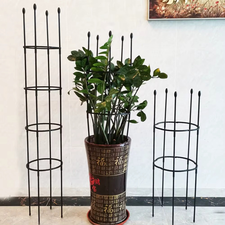 Stapelbares Gartenspalier in Schwarz als stufenlos gespleißbares Klettergitter für Rosen, Blumen und Gemüse im Innen- und Außenbereich - Bild 3