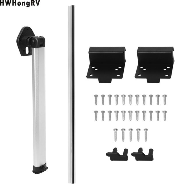 HWHongRV Wandmontierter Klapp-Esstisch mit Aluminiumbeinen in Silber für Wohnmobile, Campingvans und Boote - Bild 1