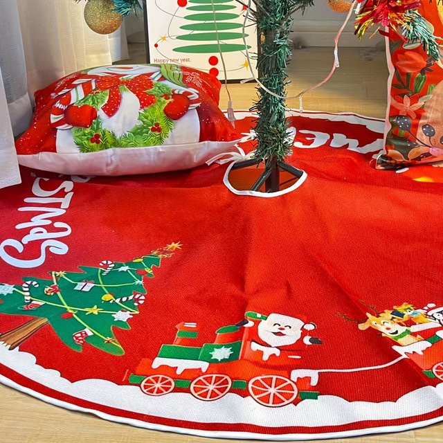 VIKAMA Weihnachtsbaumrock in Rot aus Textil für deine festliche Heimdekoration - Bild 1