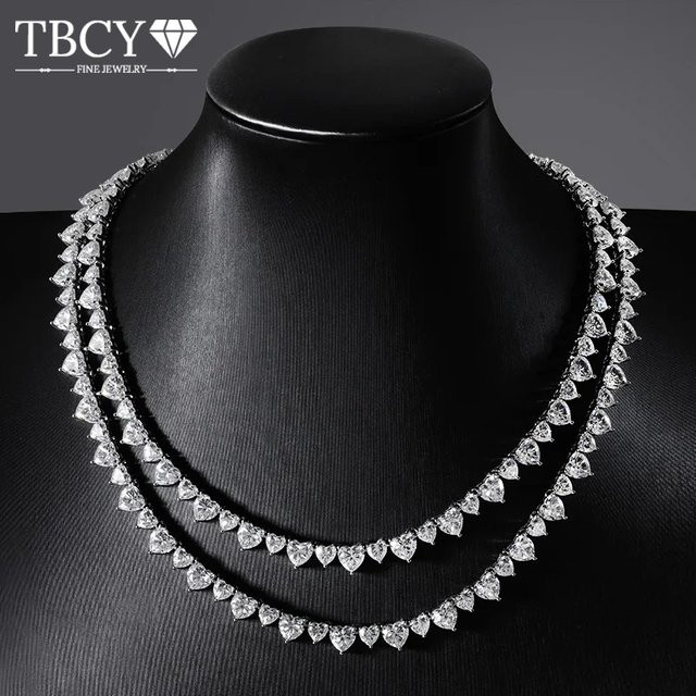 TBCYD Halskette, Moissanite, Silber, Damen, Herz - Bild 1