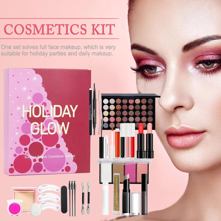 Make-up Set Adventskalender mit Lippenstift und Lidschatten, 24 Stück, Damen - Bild 2