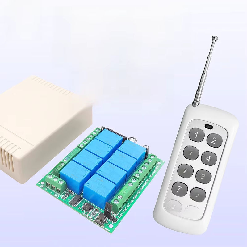 SLMPLEFUN Universeller drahtloser RF 433 MHz 8 Kanal Relaisempfänger mit 500 m Sender in Weiß, DC 12 V 10 A für Garagentor-Motoren und Lampen - Bild 6