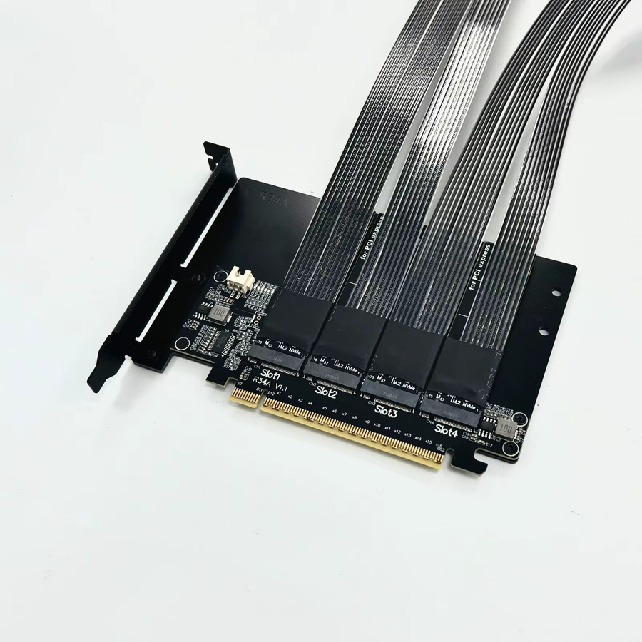 ADT-Link PCIe 5.0 X16 M.2 NVMe zu X8 Splitting-Verlängerungskabel Gen5 512Gbps in Schwarz - Bild 3