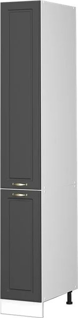 Vicco Apothekerhochschrank Fame-Line Landhaus Weiß Anthrazit-Gold mit Softclose-Scharnieren und internen Schubladen B/T/H: 30 x 58 x 206,8 cm - Bild 2