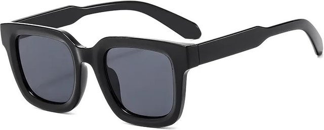 Quadratische Sonnenbrille, Unisex, Vollrand, Kunststoff, Schwarz - Bild 1