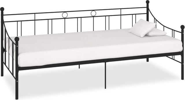 Tagesbettgestell aus Metall von VD Home Furnishing in Schwarz Matt, Breite: 90 cm, Länge: 200 cm - Bild 1