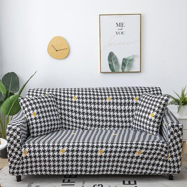 Elastischer Stretch-Sofabezug mit floralem Muster für Ecksofas, Mehrfarbig, Breite: 90-140 cm - Bild 1