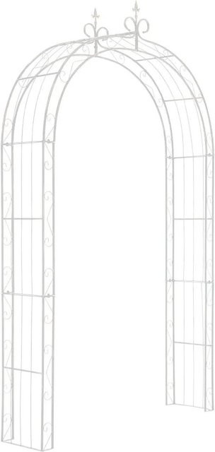 DELUKE Rosenbogen AACHEN Rankhilfe aus Metall in Weiß B/T/H: 148 x 34,5 x 260 cm - Bild 1