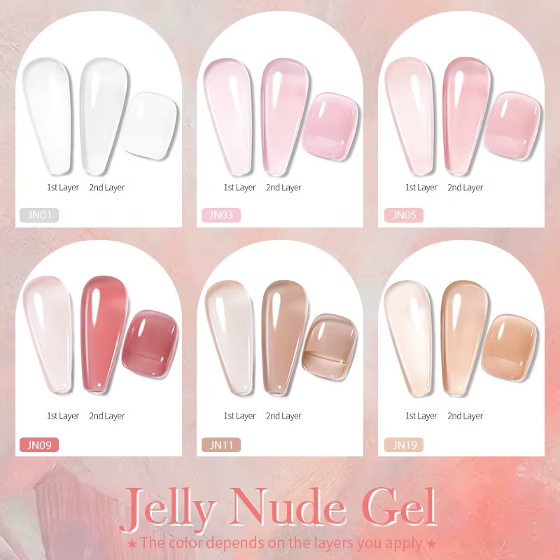 BORN PRETTY Milky White Jelly Nude Gel-Nagellack, 250 g, glänzend - Bild 2