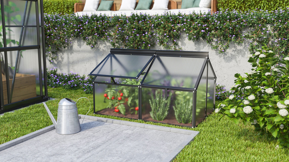 Vitavia Frühbeet Gaia Jumbo schwarz mit Polycarbonat und Aluminium, B/T/H: 119 x 83 x 72 cm - Bild 5