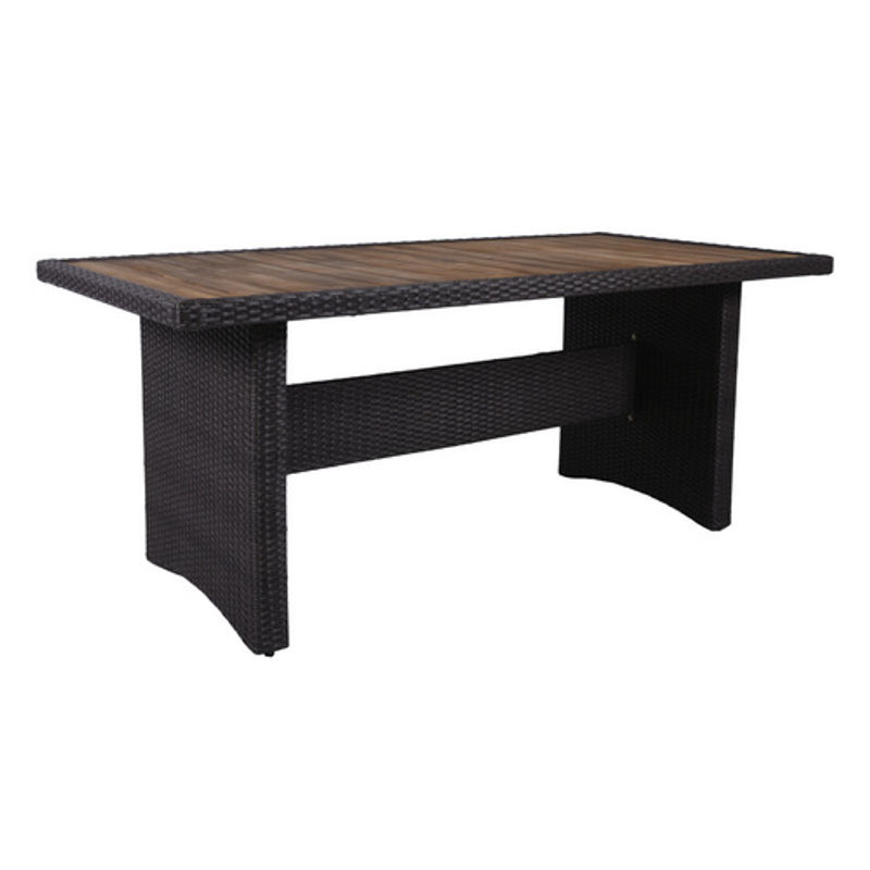 Garden Pleasure Gartentisch BRAGA aus Akazienholz mit Alu- und Kunststoffgeflecht, Grau, B/T: 180 x 90 cm - Bild 3
