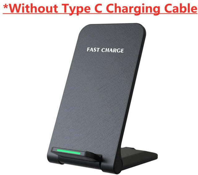 YJMP 30W Kabelloses Ladegerät und Telefonhalter in Schwarz mit USB-C für iPhone, Samsung und Xiaomi als Qi Schnellladestation und Ständer - Bild 1