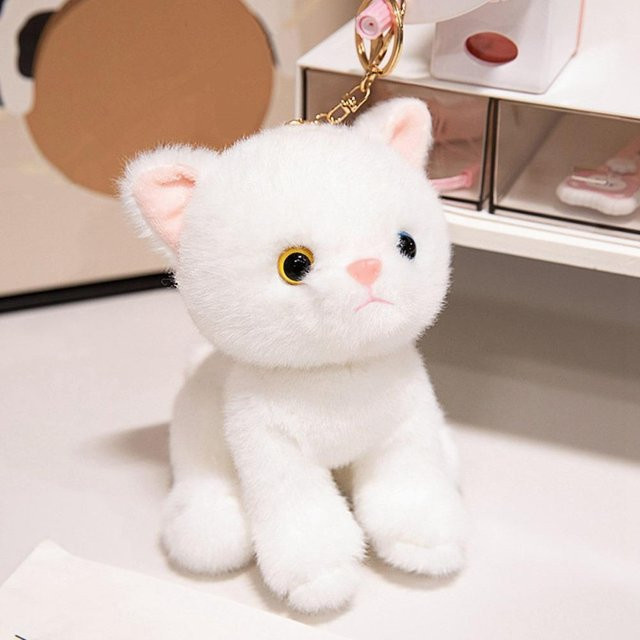 Binchi Fitness Stofftier Katze, weißgrau, 15cm, ab 2 Jahren - Bild 1