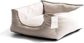 Minty&Marla Katzenbett Körbchen Linen in Beige mit abnehmbarem Bezug und rutschfester Unterseite
