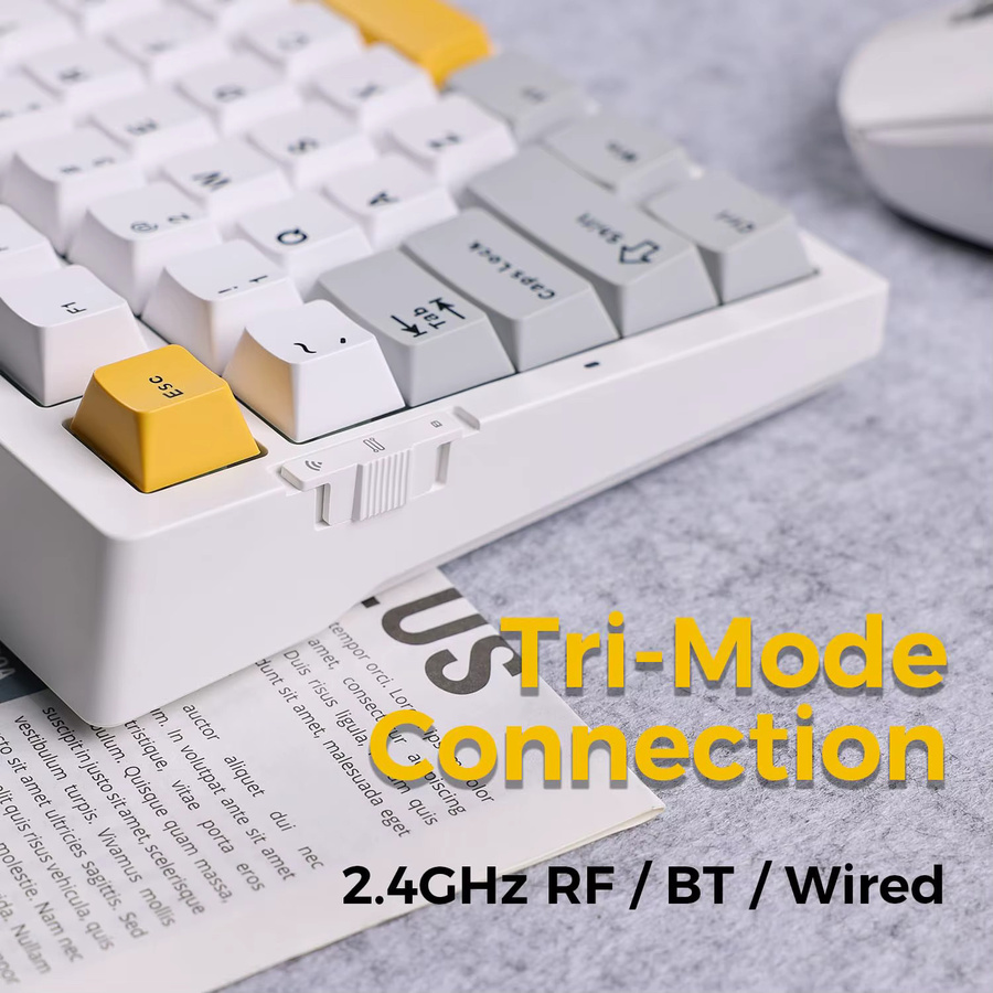 MCHOSE G75 Pro Kabellose Mechanische Tastatur mit 75% Layout, Gasket-Montage, 5-Schichten Dämpfung, RGB-Hintergrundbeleuchtung und Tri-Mode Verbindung (Bluetooth, Wi-Fi, Kabel) sowie Hot-Swappable Funktion - Bild 4