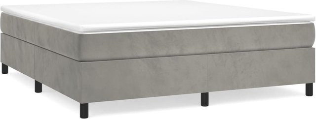 Yiwydaa Boxspring-Bettgestell mit gepolstertem Samtbezug in Grau, Breite: 160 cm, Länge: 200 cm - Bild 1