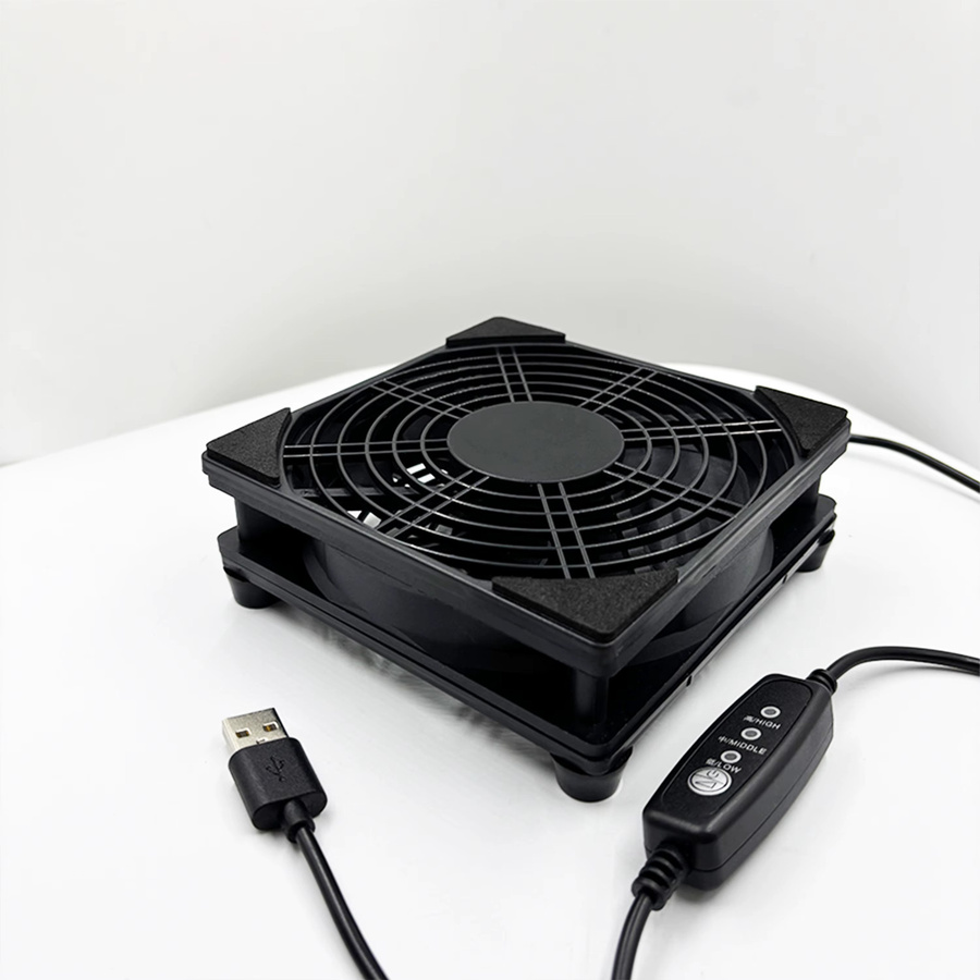 AuyiHomu USB-Lüfter mit 3 einstellbaren Stufen in Schwarz für Router, Modems und PCs - Bild 3