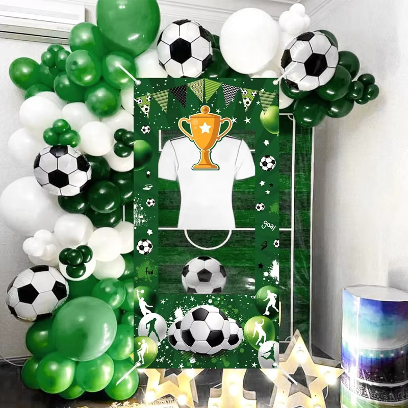 OURFETE Fußball Geburtstag Party-Hintergrundtuch als Foto-Requisit, Rechteckig, Breite: 60 cm, Höhe: 60 cm - Bild 5