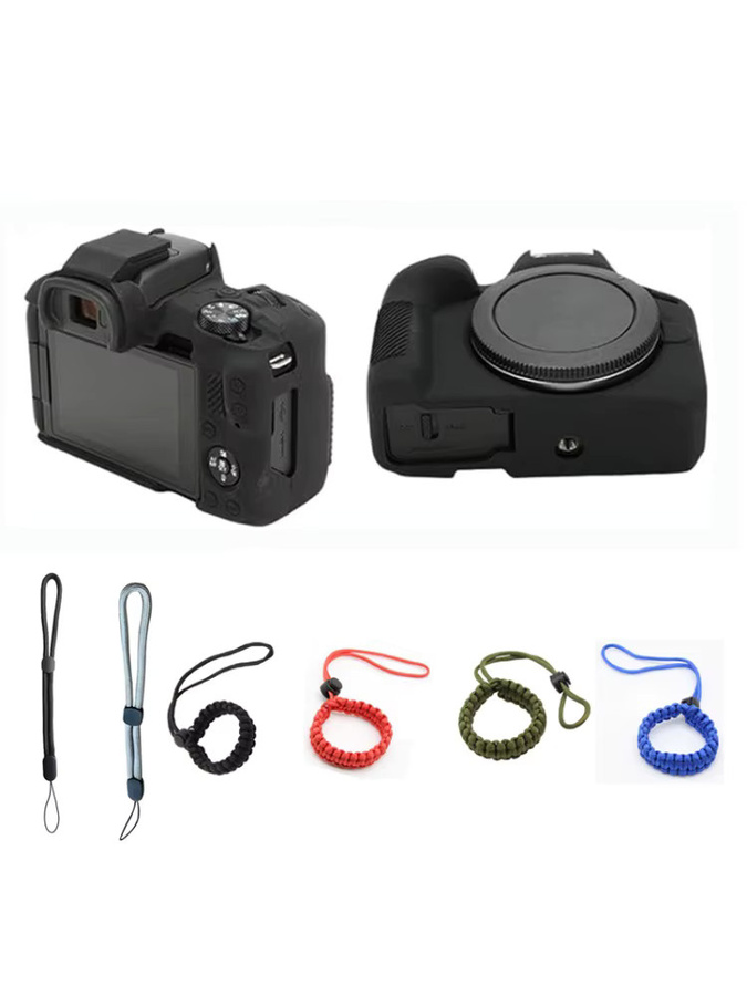 Silikon-Kameratasche für Canon EOS R50 Digitalkamera mit Anti-Verlust-Seil in Multicolour - Bild 2