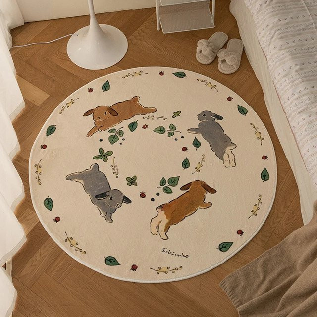 VIKAMA Runder Kinderzimmer Teppich mit Motiv in Multicolour, Durchmesser: 80 cm - Bild 1