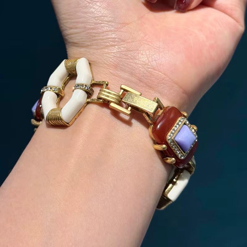 STALAIT Armband, Goldfarben, Messing, Damen, Vintage - Bild 3