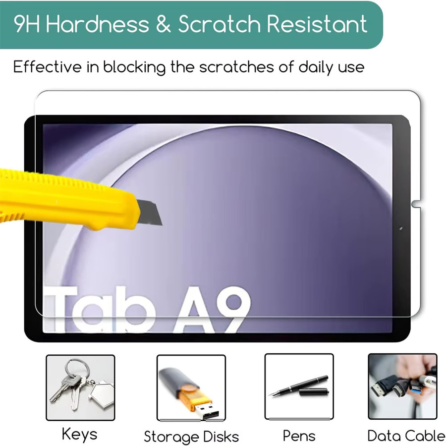 Samsung Displayschutzfolie aus gehärtetem Glas für Galaxy Tab A11 2025 A9 8,7 Zoll SM-X133 X135 X110 X115, transparent - Bild 5