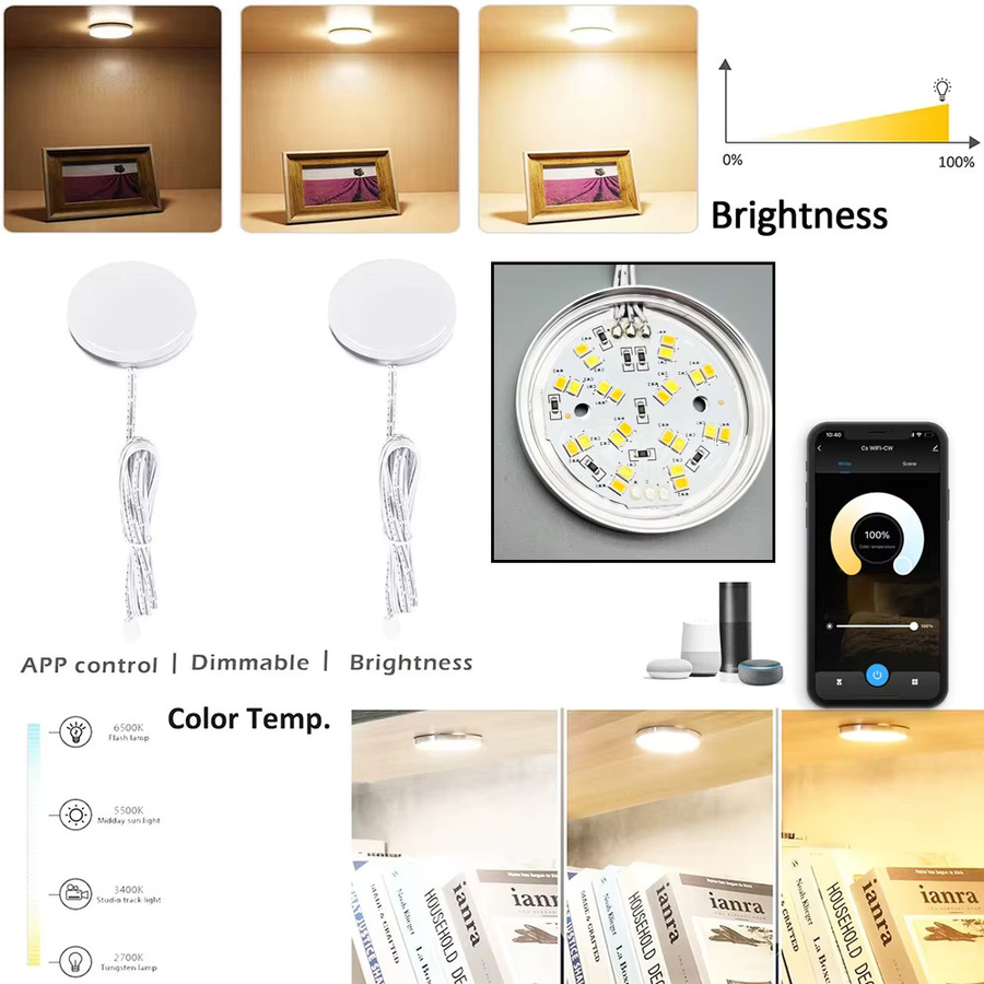 YSRSAI Zigbee 3.0 LED Unterschrankleuchte in Weiß mit CCT-Farbtemperatursteuerung und App-Steuerung für Kleiderschrank und Schlafzimmer - Bild 3
