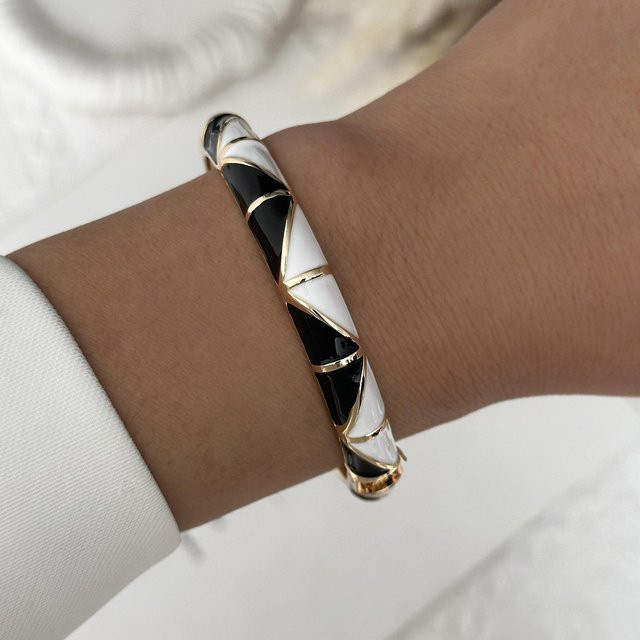 TuiYing001 Manschettenarmband Messing, Weiß, Damen - Bild 1