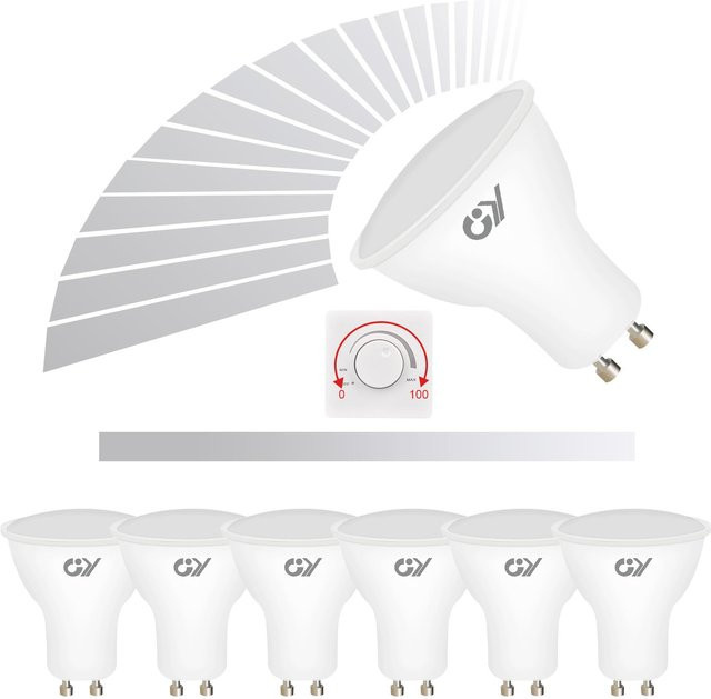 GY GU10 LED-Glühbirne dimmbar 7 W mit 600 lm als Ersatz für 70 W Halogenstrahler - Bild 1