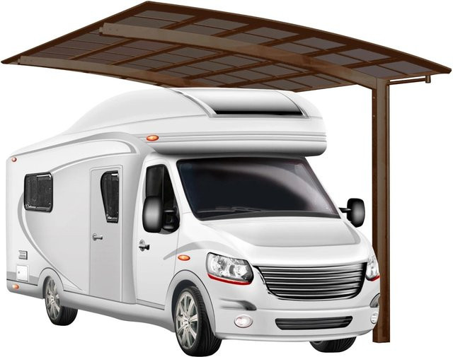 Ximax Einzelcarport Portoforte Caravan Typ 60 mit Runddach in Mattbraun - Bild 1