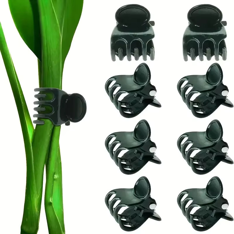 50 Stück Pflanzenklammern zur Unterstützung von Orchideen, Ranken und Blumen in Grün und Schwarz - Bild 4