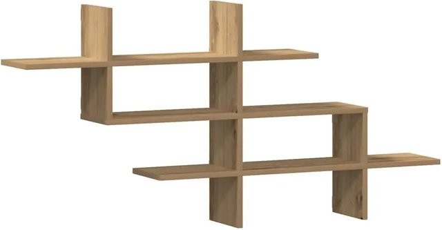 vidaXL Wandregal Artisan-Eiche in Braun aus Holzwerkstoff, B/H/T: 124,5 x 60,5 x 18 cm - Bild 1