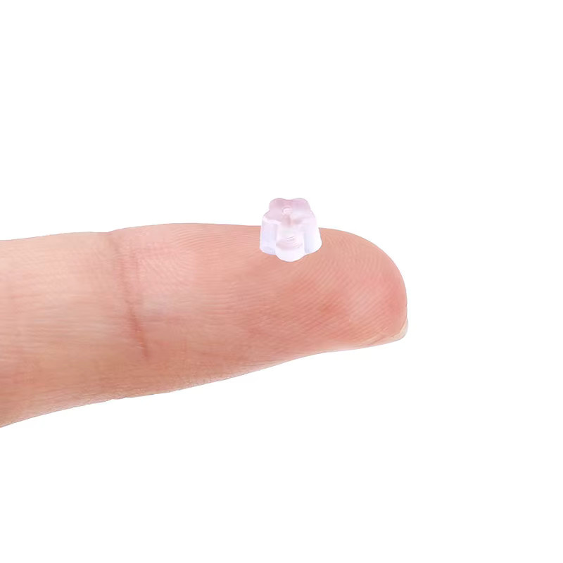 SMI Fine Ohrring Zubehör, Gummi Ohrring Zurück, Blume Form, Transparent, 5x3mm, Unisex - Bild 3