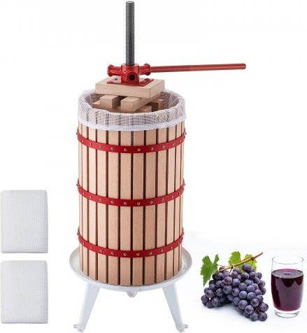 VEVOR Manuelle Obstpresse aus Buchenholz für Wein und Saft, 32 Liter, Farbe: Braun - Bild 1