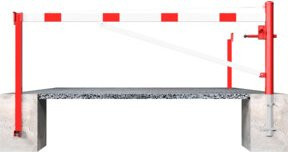 Schake Site Fence Drehschranke mit Dreikantverschluss in Rot-Weiß aus Aluminium, Länge: 5,00 m - Bild 1