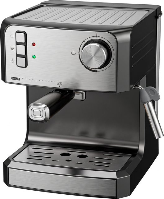 HOMCOM Espressomaschine Schwarz mit Milchaufschäumdüse, 20-Bar halbautomatische Kaffeemaschine mit 1,6 l Wassertank, 850 W für Latte & Cappuccino mit Heißwasserfunktion und Tassenwärmer - Bild 1