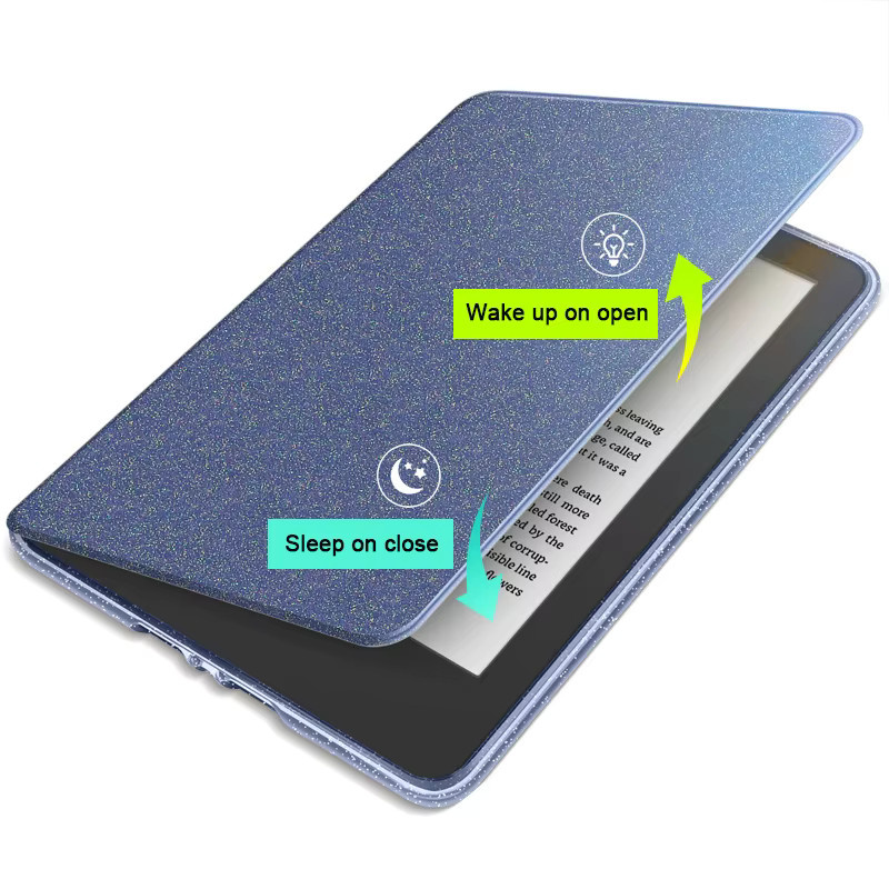 Greliana Schutzhülle für Kindle Paperwhite 2024 12. Generation und Kindle Colorsoft mit Glitzer-Acryl-Rückseite in Purple und Auto-Wake-Schlaf-Funktion - Bild 2