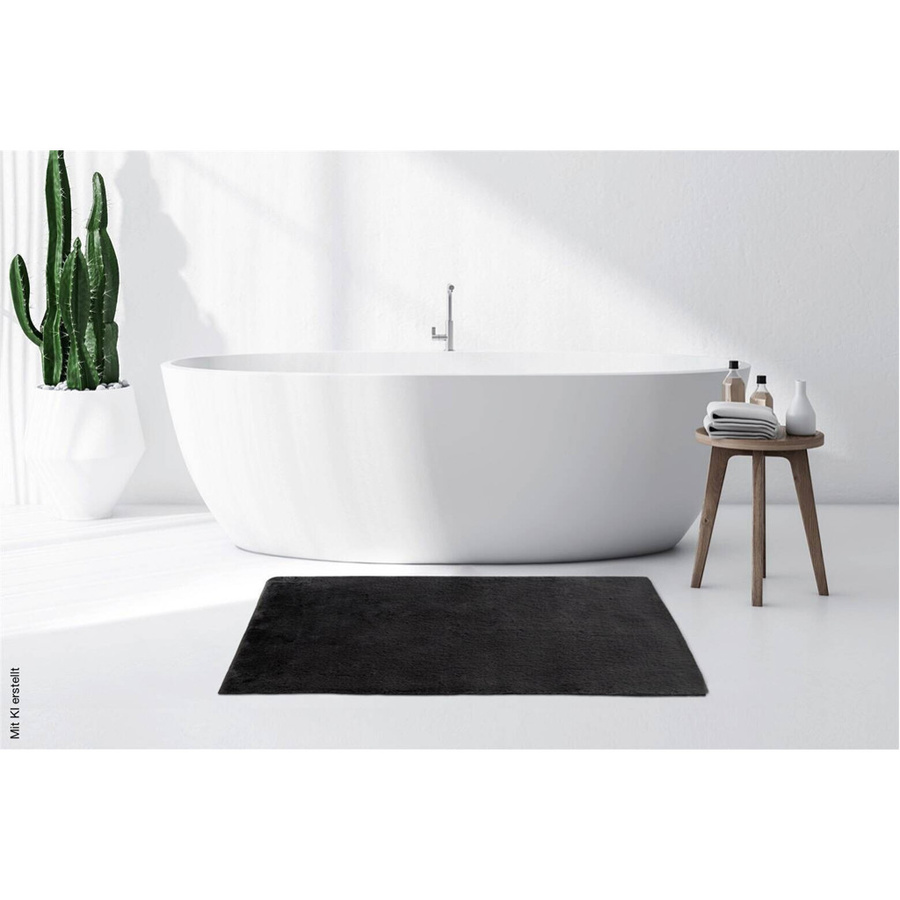 Kayoom Kurzflorteppich Badematte Rabbit Light in Dunkelgrau, B/H/L: 70 x 2,4 x 130 cm - Bild 4