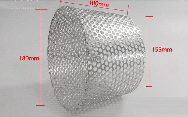 DYSkunbao Interpoliertes Filtersieb aus Edelstahl 304 für weißes PVC-Rohr, Silber/Weiß, Durchmesser: 18 cm - Bild 1