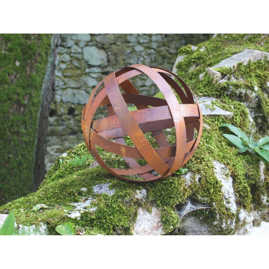 Ferrum Art Design Deko-Skulptur Kugel aus Blechstreifen in Edelrost, Durchmesser: 30 cm - Bild 2