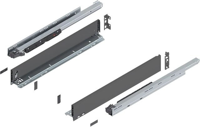 Blum Legrabox Pure Set Schubladenauszug mit Tip-On Vollauszug, Farbe Oriongrau, Tiefe: 600 mm, 1 Paar - Bild 1