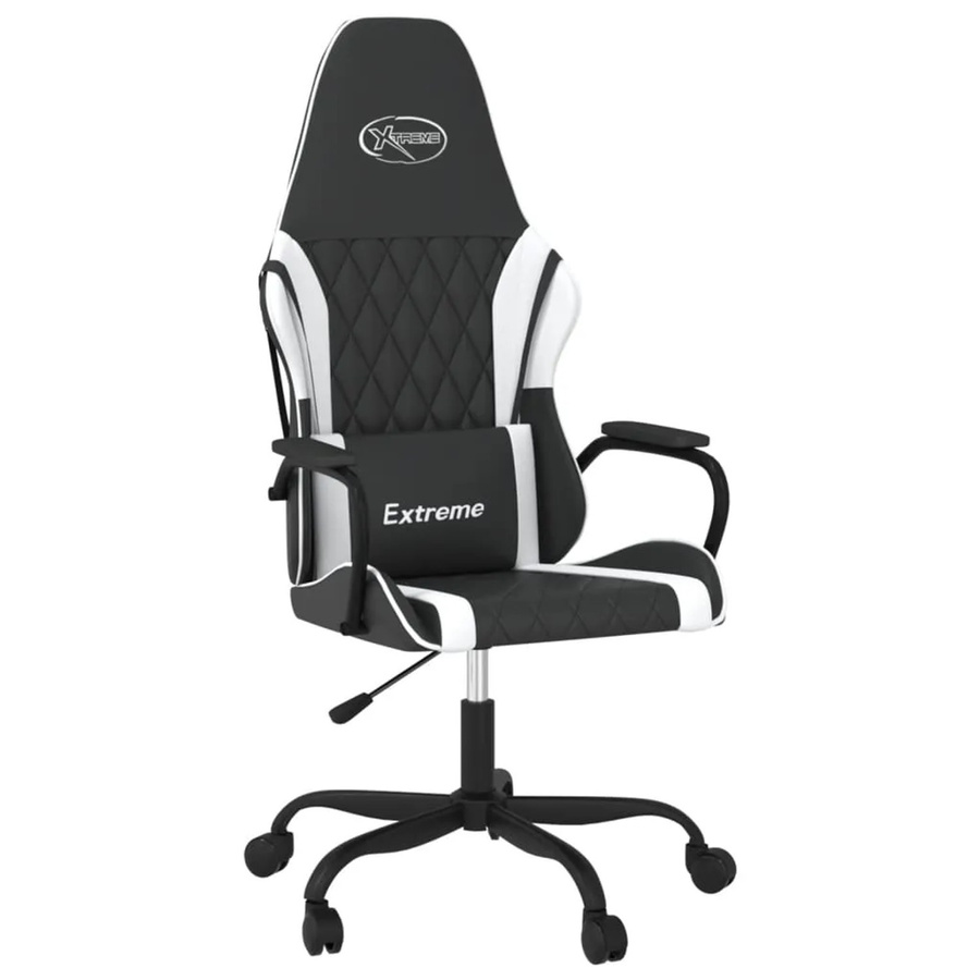 vidaXL Gaming-Stuhl Modell 2 mit Massagefunktion in Schwarz und Weiß aus Kunstleder - Bild 2