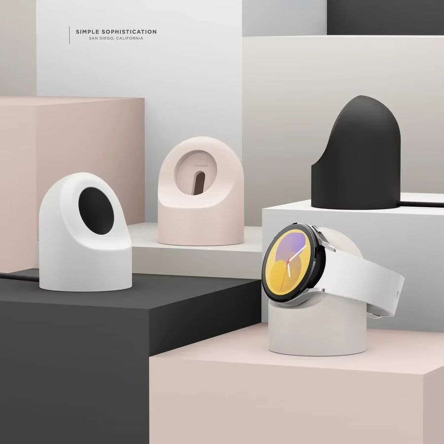 Samsung Ladehalterung Silikon, Schwarz, Galaxy Watch 8/7/6/5/Ultra - Bild 2