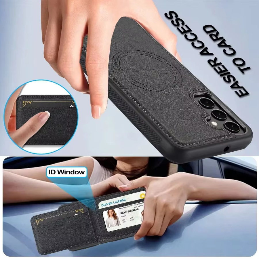 MagSafe Magnetische Abnehmbare Brieftasche und Kartenhalter für Samsung Galaxy S25 Ultra S24 Plus S22 S21 A55 A53 A35 A16 A15 A14 5G in Schwarz und Grün - Bild 5