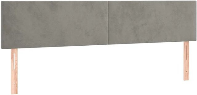 2er-Set vidaXL Kopfteile aus Samt in Hellgrau, B/H: 100 x 78/88 cm - Bild 1