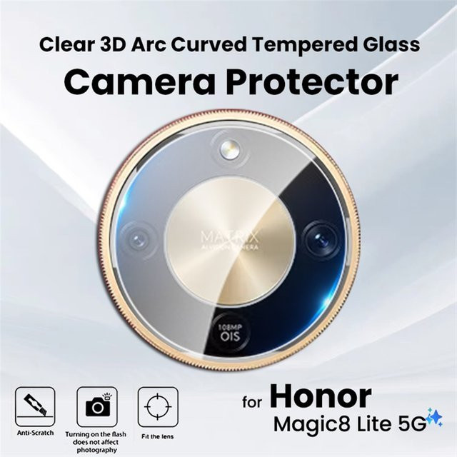 3er-Set Honor X9d Magic8 Lite 3D Kamerlinsenschutz aus gehärtetem Glas in Transparent - Bild 1