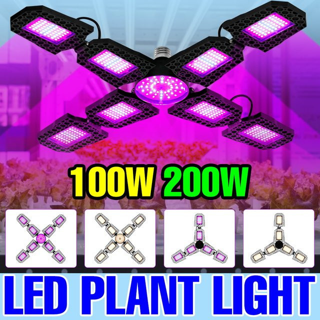 CanLing LED Pflanzenlampe E27 Vollspektrum Grow Light 200W Schwarz für Indoor Obst Gewächshaus und Sukkulenten - Bild 1